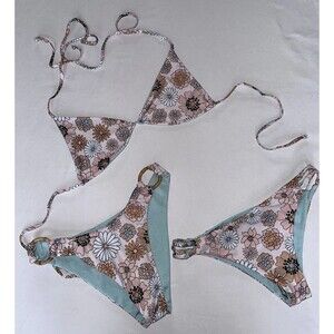 Mahkia Swim Bikini Swimsuit Nora Groovy Garden Size Small Floral Print 2 Bottoms
